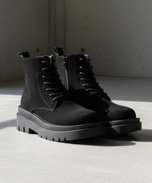 LibertyDoll/+5cm 軽量 厚底 ユニセックス スクエアトゥトラックソールブーツ(9081/9082/9087/9111)