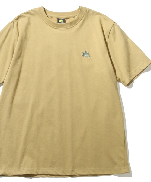 LOGOS park（ロゴスパーク）の「【LOGOS Park/ロゴスパーク】リサイクルコットン ショートスリーブ ワンポイントロゴTシャツ（Tシャツ/カットソー・メンズ・オレンジ/チャコール/ベージュ/ネイビー/イエロー/ベージュ系その他/杢グレー/オフホワイト/カーキ/サックスブルー/カーキ系/ベージュ系/ホワイト/ブルー/ダークオレンジ/ブラック・2L/M/L/LL）」の9枚目の写真