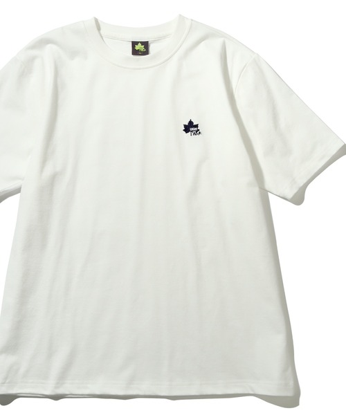LOGOS park（ロゴスパーク）の「【LOGOS Park/ロゴスパーク】リサイクルコットン ショートスリーブ ワンポイントロゴTシャツ（Tシャツ/カットソー・メンズ・オレンジ/チャコール/ベージュ/ネイビー/イエロー/ベージュ系その他/杢グレー/オフホワイト/カーキ/サックスブルー/カーキ系/ベージュ系/ホワイト/ブルー/ダークオレンジ/ブラック・2L/M/L/LL）」の2枚目の写真