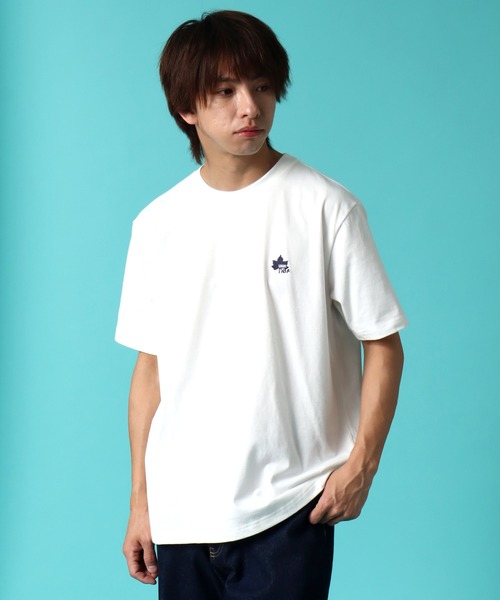 LOGOS park（ロゴスパーク）の「【LOGOS Park/ロゴスパーク】リサイクルコットン ショートスリーブ ワンポイントロゴTシャツ（Tシャツ/カットソー・メンズ・オレンジ/チャコール/ベージュ/ネイビー/イエロー/ベージュ系その他/杢グレー/オフホワイト/カーキ/サックスブルー/カーキ系/ベージュ系/ホワイト/ブルー/ダークオレンジ/ブラック・2L/M/L/LL）」の18枚目の写真