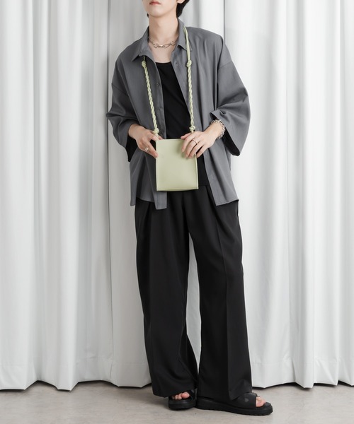 Adoon plain(アドーンプレーン)の「【Adoon plain】編み込みショルダーバッグ(ショルダーバッグ・メンズ・ライトグリーン/ブラック・FREE)」の15枚目の写真