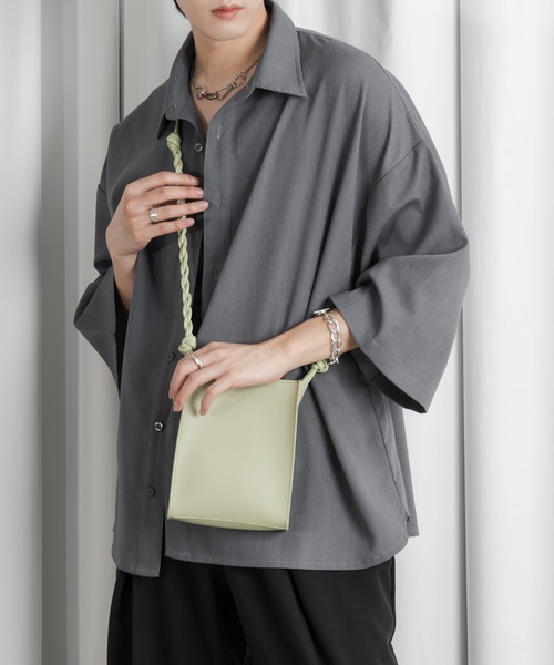 Adoon plain(アドーンプレーン)の「【Adoon plain】編み込みショルダーバッグ(ショルダーバッグ・メンズ・ライトグリーン/ブラック・FREE)」の18枚目の写真