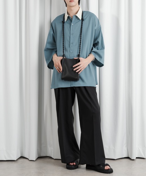 Adoon plain(アドーンプレーン)の「【Adoon plain】編み込みショルダーバッグ(ショルダーバッグ・メンズ・ライトグリーン/ブラック・FREE)」の6枚目の写真