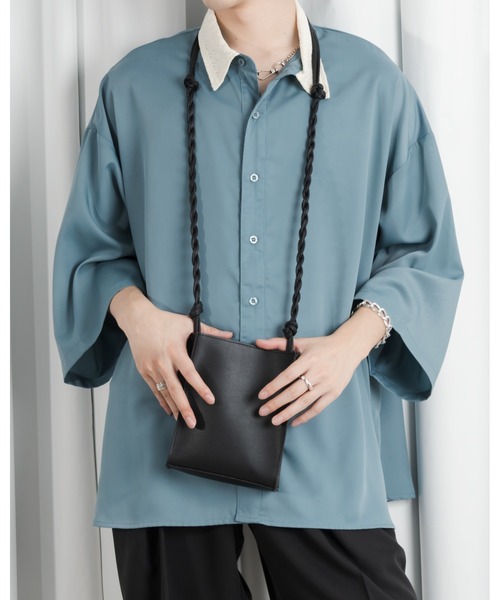 Adoon plain(アドーンプレーン)の「【Adoon plain】編み込みショルダーバッグ(ショルダーバッグ・メンズ・ライトグリーン/ブラック・FREE)」の8枚目の写真