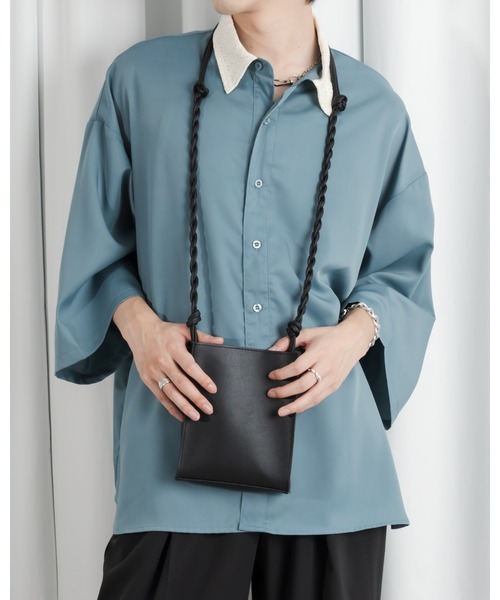 Adoon plain(アドーンプレーン)の「【Adoon plain】編み込みショルダーバッグ(ショルダーバッグ・メンズ・ライトグリーン/ブラック・FREE)」の9枚目の写真