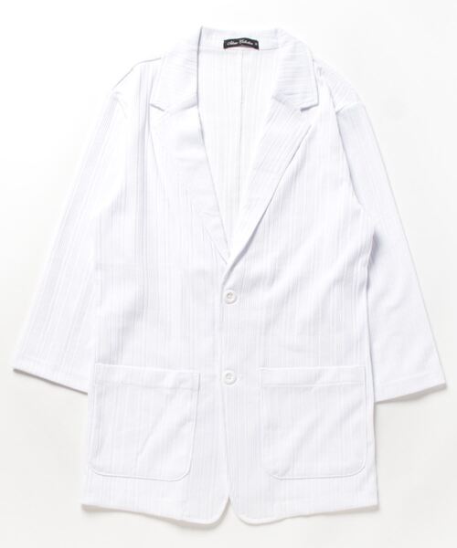 STYLEBLOCK(スタイルブロック)の「TCランダムテレコ七分袖2Bジャケット(テーラードジャケット・メンズ・ホワイト/ネイビー/ブラック・M/L/LL)」の6枚目の写真