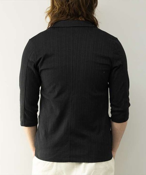 STYLEBLOCK(スタイルブロック)の「TCランダムテレコ七分袖2Bジャケット(テーラードジャケット・メンズ・ホワイト/ネイビー/ブラック・M/L/LL)」の10枚目の写真