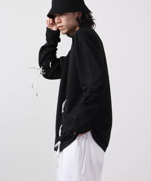REGIEVO(レジエボ)の「REGIEVO レースアップロンTee(Tシャツ/カットソー・メンズ・オフホワイト/ブラック・L/M)」の8枚目の写真