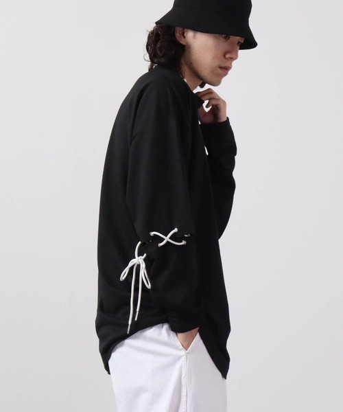 REGIEVO(レジエボ)の「REGIEVO レースアップロンTee(Tシャツ/カットソー・メンズ・オフホワイト/ブラック・L/M)」の9枚目の写真