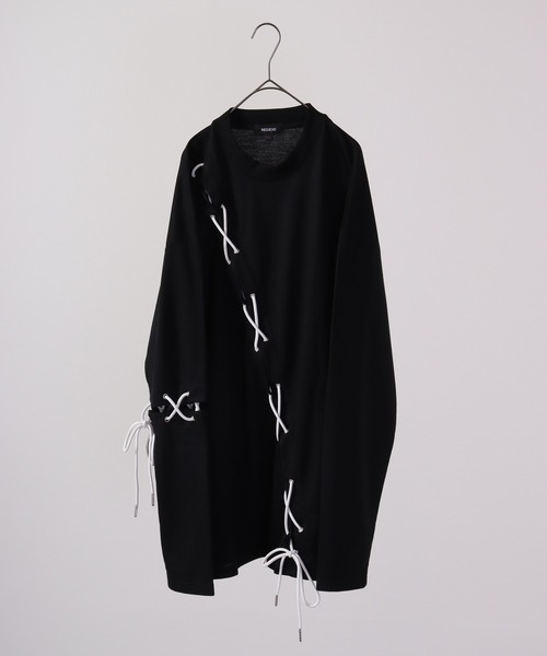 REGIEVO(レジエボ)の「REGIEVO レースアップロンTee(Tシャツ/カットソー・メンズ・オフホワイト/ブラック・L/M)」の17枚目の写真