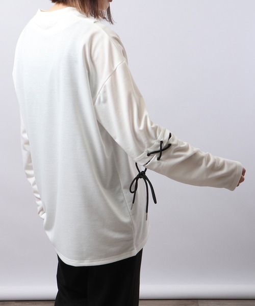 REGIEVO(レジエボ)の「REGIEVO レースアップロンTee(Tシャツ/カットソー・メンズ・オフホワイト/ブラック・L/M)」の22枚目の写真