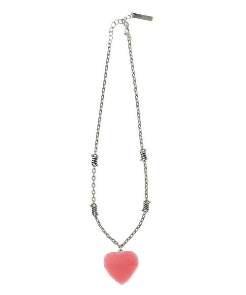 X-girl（エックスガール）の「CRYSTAL HEART NECKLACE（ネックレス・レディース・ピンク/ライトブルー・ONE SIZE）」の6枚目の写真