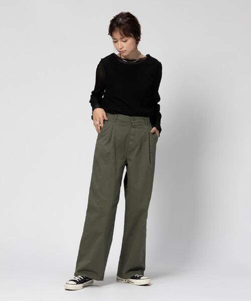 SOMETHING(サムシング)の「SOMETHING(サムシング)【レディース】チノタックトラウザー(その他パンツ・レディース・オリーブ・XS/S/M)」の21枚目の写真