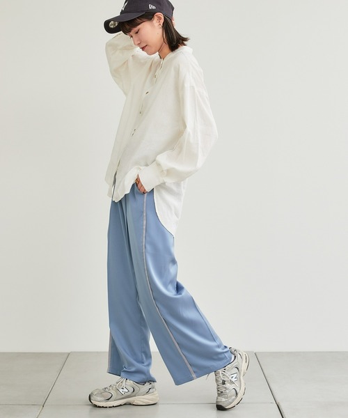 CIAOPANIC TYPY（チャオパニックティピー）の「【お気に入り数3.3万人突破】【OSORO】リネンレーヨンバンドカラーオーバーシャツ（シャツ/ブラウス・レディース・サックスブルー/ブラック/イエロー/ホワイト/チャコールグレー/ネイビー/グレー系その他・ONE SIZE）」の15枚目の写真