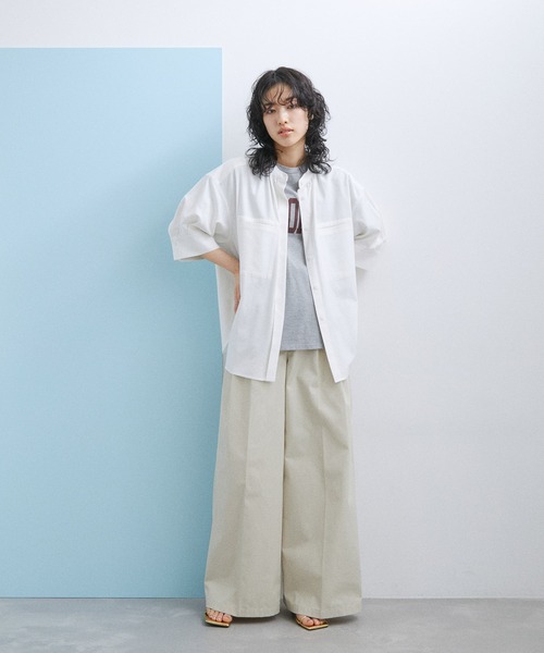 ADAM ET ROPE'(アダムエロペ)の「【WEB限定】リネンステッチワークシャツ(シャツ/ブラウス・レディース・ブラック/ホワイト/ベージュ/ピンク・FREE)」の15枚目の写真