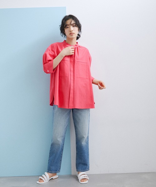 ADAM ET ROPE'(アダムエロペ)の「【WEB限定】リネンステッチワークシャツ(シャツ/ブラウス・レディース・ブラック/ホワイト/ベージュ/ピンク・FREE)」の20枚目の写真