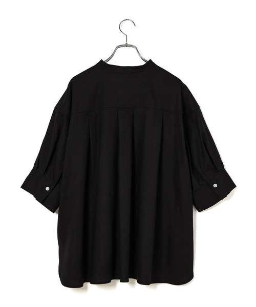 ADAM ET ROPE'(アダムエロペ)の「【WEB限定】リネンステッチワークシャツ(シャツ/ブラウス・レディース・ブラック/ホワイト/ベージュ/ピンク・FREE)」の7枚目の写真