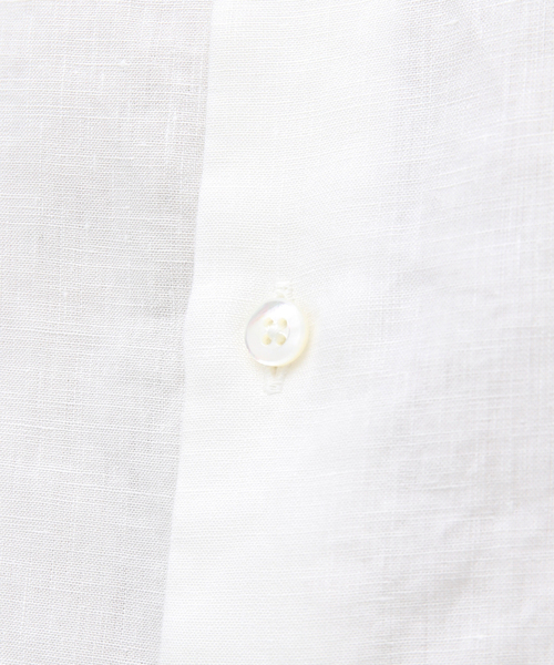 EDIFICE LA BOUCLE（エディフィスラブークル）の「【LA BOUCLE / ラブークル】リネン フレンチ レギュラーカラー シャツ（シャツ/ブラウス・メンズ・ホワイト/ブラック・1/2）」の13枚目の写真