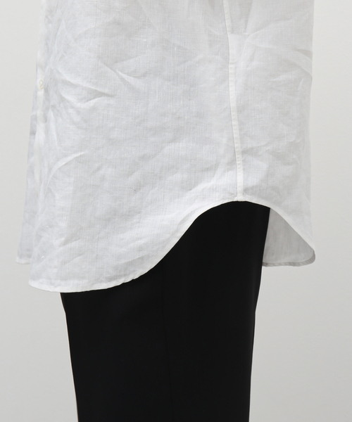 EDIFICE LA BOUCLE（エディフィスラブークル）の「【LA BOUCLE / ラブークル】リネン フレンチ レギュラーカラー シャツ（シャツ/ブラウス・メンズ・ホワイト/ブラック・1/2）」の11枚目の写真