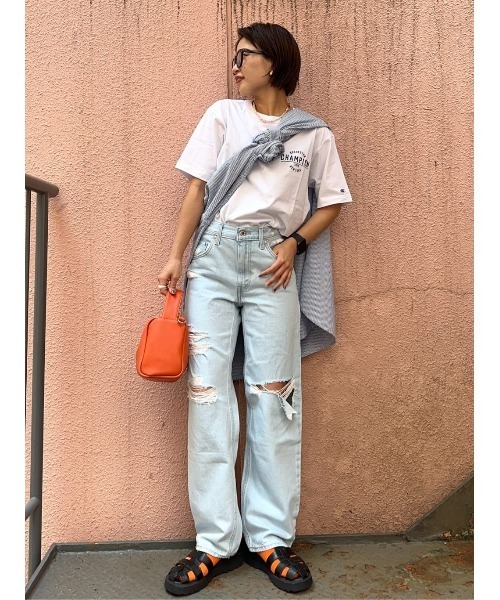 Champion（チャンピオン）の「【Champion】ワンポイントプリントＴシャツ（Tシャツ/カットソー・レディース・ホワイト/ブルー・M/L）」の19枚目の写真