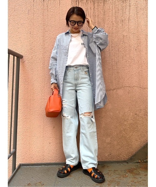 Champion（チャンピオン）の「【Champion】ワンポイントプリントＴシャツ（Tシャツ/カットソー・レディース・ホワイト/ブルー・M/L）」の20枚目の写真