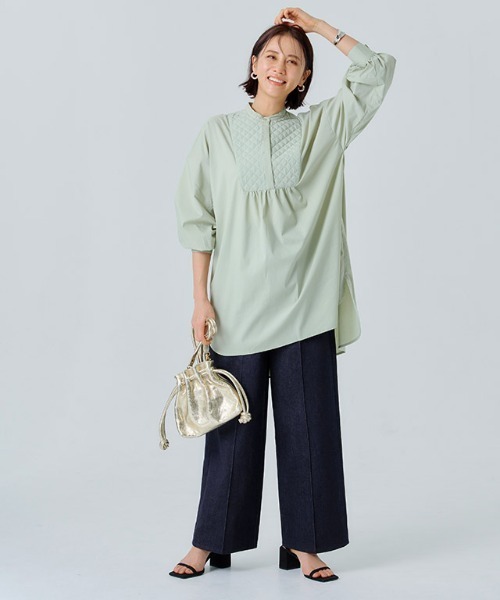 RASW（ラス）の「[RASW] ピンタックスラックスデニムパンツ（デニムパンツ・レディース・インディゴブルー/ブルー・M/L/S）」の10枚目の写真