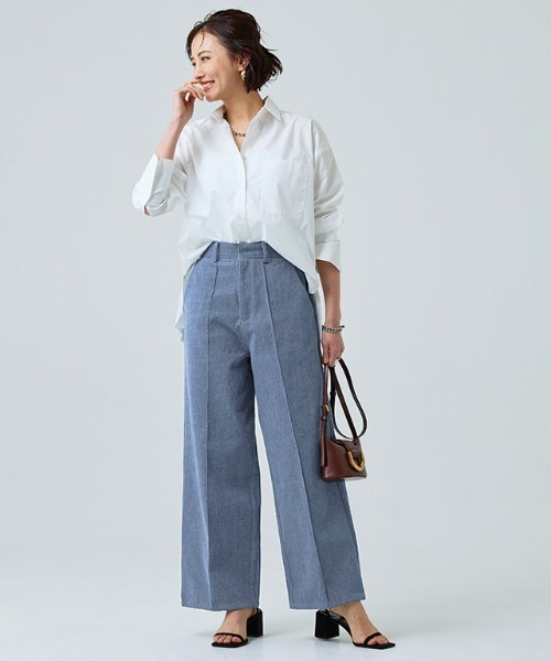 RASW（ラス）の「[RASW] ピンタックスラックスデニムパンツ（デニムパンツ・レディース・インディゴブルー/ブルー・M/L/S）」の16枚目の写真