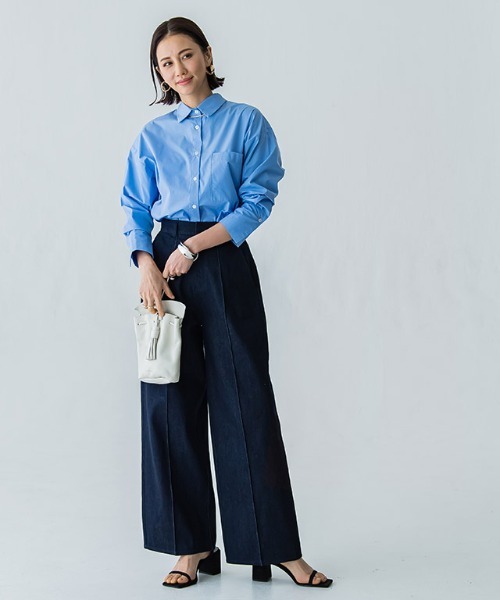 RASW（ラス）の「[RASW] ピンタックスラックスデニムパンツ（デニムパンツ・レディース・インディゴブルー/ブルー・M/L/S）」の13枚目の写真