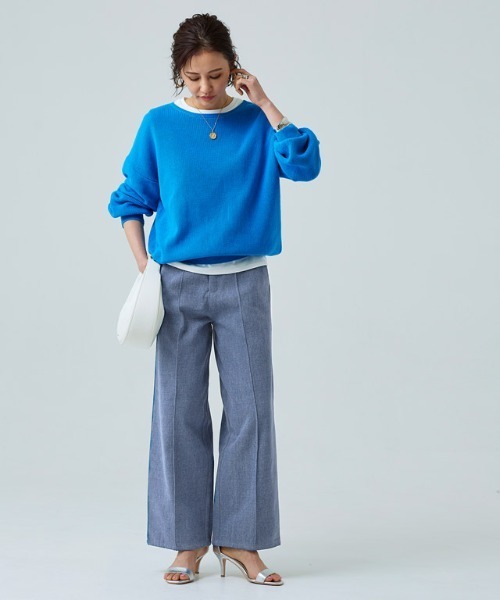 RASW（ラス）の「[RASW] ピンタックスラックスデニムパンツ（デニムパンツ・レディース・インディゴブルー/ブルー・M/L/S）」の5枚目の写真