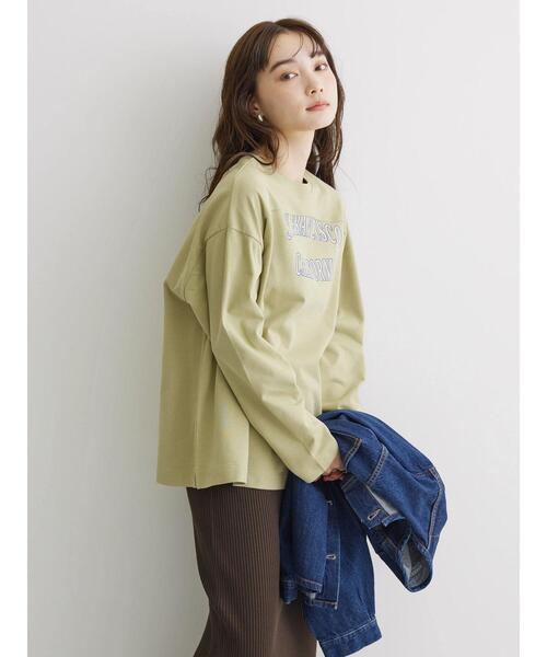 AMERICAN HOLIC(アメリカンホリック)の「ラガー切り替えロゴカットプルオーバー(Tシャツ/カットソー・レディース・イエロー/オフホワイト/チャコールグレー・M/L)」の6枚目の写真