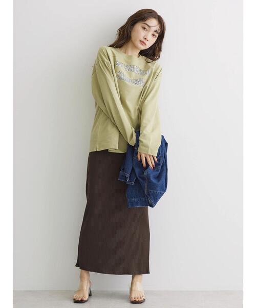 AMERICAN HOLIC(アメリカンホリック)の「ラガー切り替えロゴカットプルオーバー(Tシャツ/カットソー・レディース・イエロー/オフホワイト/チャコールグレー・M/L)」の9枚目の写真