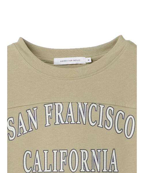 AMERICAN HOLIC(アメリカンホリック)の「ラガー切り替えロゴカットプルオーバー(Tシャツ/カットソー・レディース・イエロー/オフホワイト/チャコールグレー・M/L)」の20枚目の写真