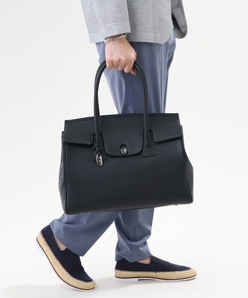 TOFF&LOADSTONE　トートバッグ　ルーフボタン　本革　カーキグレー　L TOFF&LOADSTONE トートバッグ ルーフボタン 本革 カーキグレー L