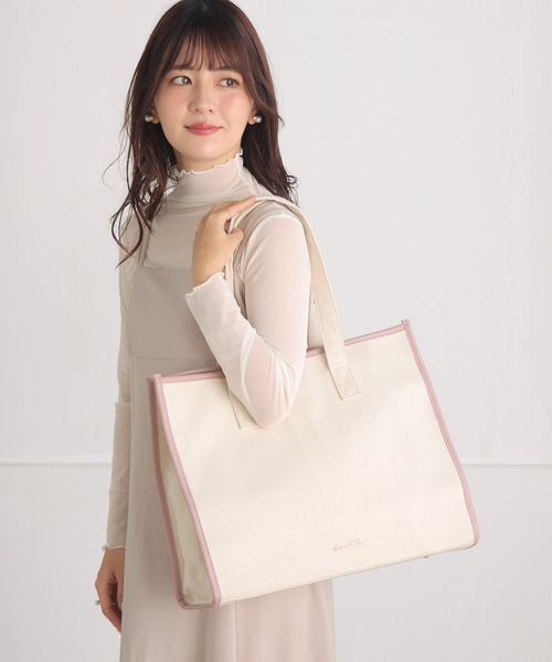 Appel Toi(アペルトワ)の「トートバッグ 推し活 キャンバス 遠征 トラベル キャリーオン(トートバッグ・レディース・アイボリー/ブラック/ブラウン/ピンク/ライトブルー・FREE)」の6枚目の写真