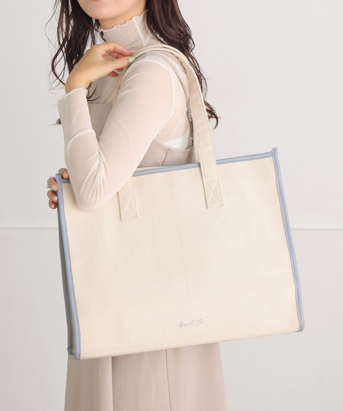 Appel Toi(アペルトワ)の「トートバッグ 推し活 キャンバス 遠征 トラベル キャリーオン(トートバッグ・レディース・アイボリー/ブラック/ブラウン/ピンク/ライトブルー・FREE)」の13枚目の写真