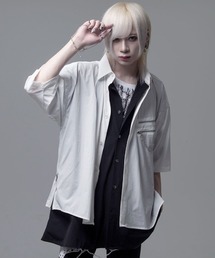 『CIVARIZE/シヴァーライズ』胸ZIPチェーンレイヤードデザインシャツ