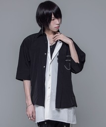 『CIVARIZE/シヴァーライズ』胸ZIPチェーンレイヤードデザインシャツ