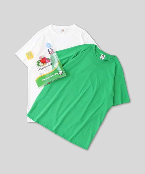 FRUIT OF THE LOOM(フルーツオブザルーム)の「FRUIT OF THE LOOM 2P パックカラーTシャツ 半袖(Tシャツ/カットソー・メンズ・イエロー系その他/ブラック/グリーン系その他/ネイビー/パープル系その他/グレー/レッド系その他/オレンジ系その他/キナリ/ブルー系その他2/ピンク系その他/ホワイト/ブルー系その他3・S/M/L/XL)」の5枚目の写真