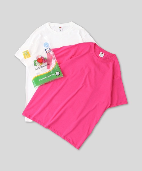 FRUIT OF THE LOOM(フルーツオブザルーム)の「FRUIT OF THE LOOM 2P パックカラーTシャツ 半袖(Tシャツ/カットソー・メンズ・イエロー系その他/ブラック/グリーン系その他/ネイビー/パープル系その他/グレー/レッド系その他/オレンジ系その他/キナリ/ブルー系その他2/ピンク系その他/ホワイト/ブルー系その他3・S/M/L/XL)」の11枚目の写真