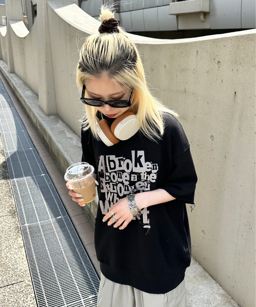 sedacle（セダクル）の「ルーズシルエットダメージTシャツ（Tシャツ/カットソー・メンズ・アイボリー/ブラック/グリーン・MEDIUM/LARGE）」の15枚目の写真