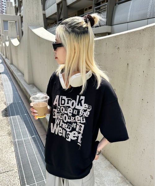 sedacle（セダクル）の「ルーズシルエットダメージTシャツ（Tシャツ/カットソー・メンズ・アイボリー/ブラック/グリーン・MEDIUM/LARGE）」の14枚目の写真