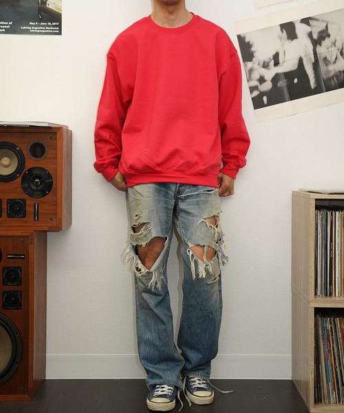 GILDAN(ギルダン)の「【GILDAN/ギルダン】 8OZ CREW SWEAT スウェット(スウェット・メンズ・ブラック/ロイヤルブルー/ホワイト/レッド/ライトオレンジ系/ライトピンク/ライトグリーン/オリーブ/ゴールド/グレー/ライトブルー/ネイビー・SMALL/LARGE/XX-LARGE/X-LARGE/MEDIUM)」の10枚目の写真