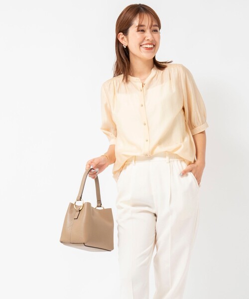 2WAYソフトオーガンジー5分袖ブラウス NOLLEY'S（ノーリーズ）の「《セットアップ対応》2WAYソフト