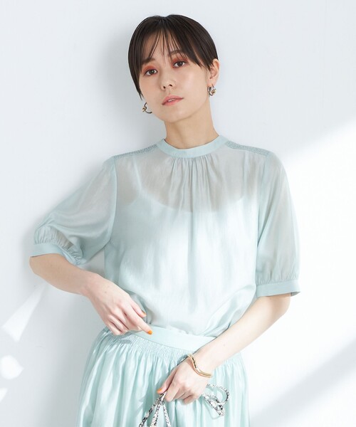 NOLLEY’S(ノーリーズ)の「《セットアップ対応》2WAYソフトオーガンジーシャーリング5分袖ブラウス(シャツ/ブラウス・レディース・ライトブルー/ブラック/ミント/ブラウン/ライトグリーン/イエロー/ネイビー・38/36)」の17枚目の写真