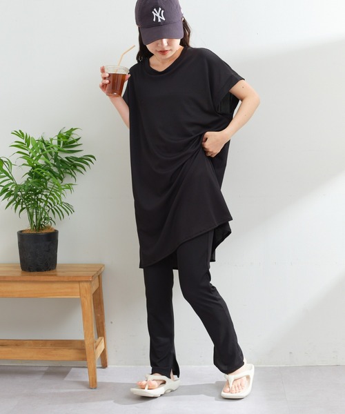 CIAOPANIC TYPY（チャオパニックティピー）の「リブスリットレギンスラッシュガード（水着・レディース・ブラック/カーキ・LARGE/MEDIUM）」の21枚目の写真