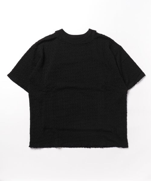 STYLEBLOCK(スタイルブロック)の「ジャガードチュールトップス×リブアメスリタンクセット(Tシャツ/カットソー・レディース・ブラック/ホワイト・M)」の2枚目の写真