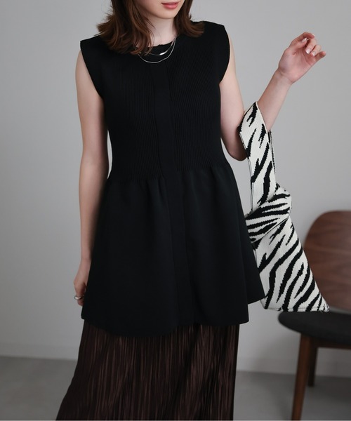 sakishimatokyo（サキシマトーキョー）の「ペプラムソウバリベスト（ベスト・レディース・ブラック/グレイッシュベージュ/オフホワイト/チャコール・FREE）」の5枚目の写真