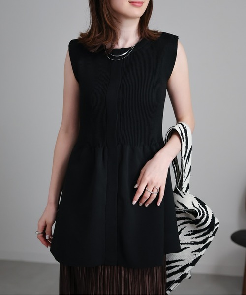 sakishimatokyo（サキシマトーキョー）の「ペプラムソウバリベスト（ベスト・レディース・ブラック/グレイッシュベージュ/オフホワイト/チャコール・FREE）」の7枚目の写真