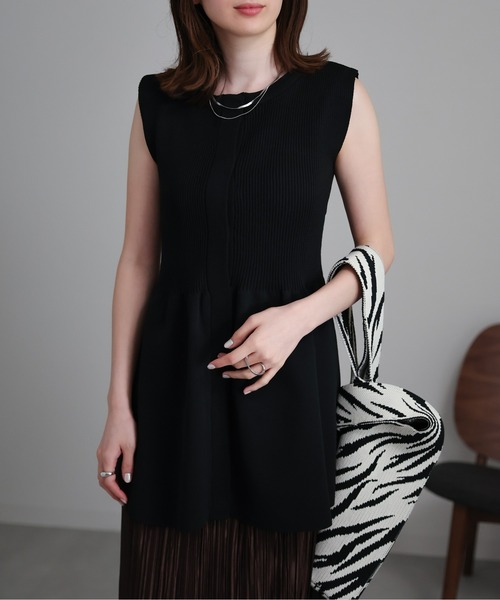 sakishimatokyo（サキシマトーキョー）の「ペプラムソウバリベスト（ベスト・レディース・ブラック/グレイッシュベージュ/オフホワイト/チャコール・FREE）」の9枚目の写真