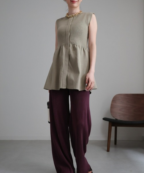 sakishimatokyo（サキシマトーキョー）の「ペプラムソウバリベスト（ベスト・レディース・ブラック/グレイッシュベージュ/オフホワイト/チャコール・FREE）」の18枚目の写真